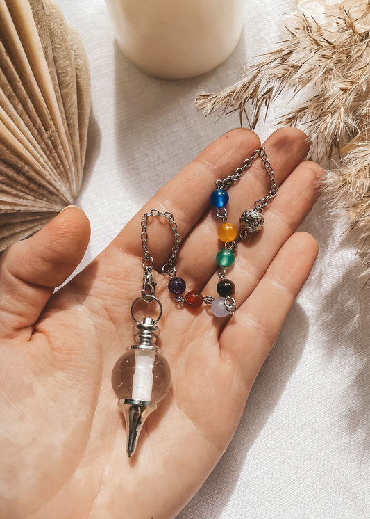 Clear Quartz Chakra Pendulum