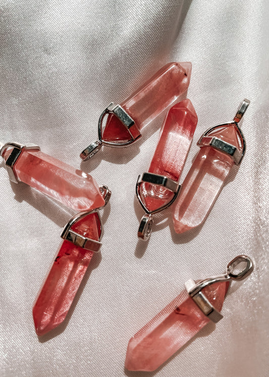 Strawberry Quartz Point Pendant