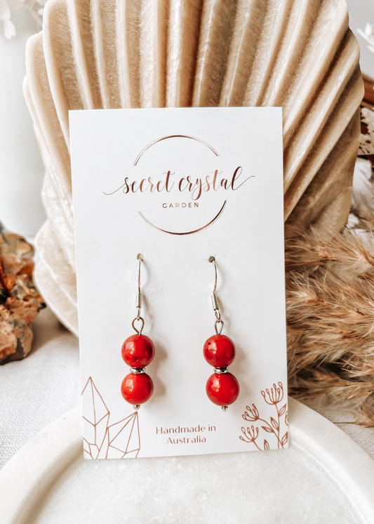 Coral Double Earrings
