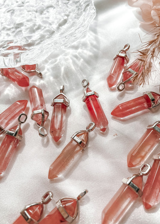 Strawberry Quartz Point Pendant