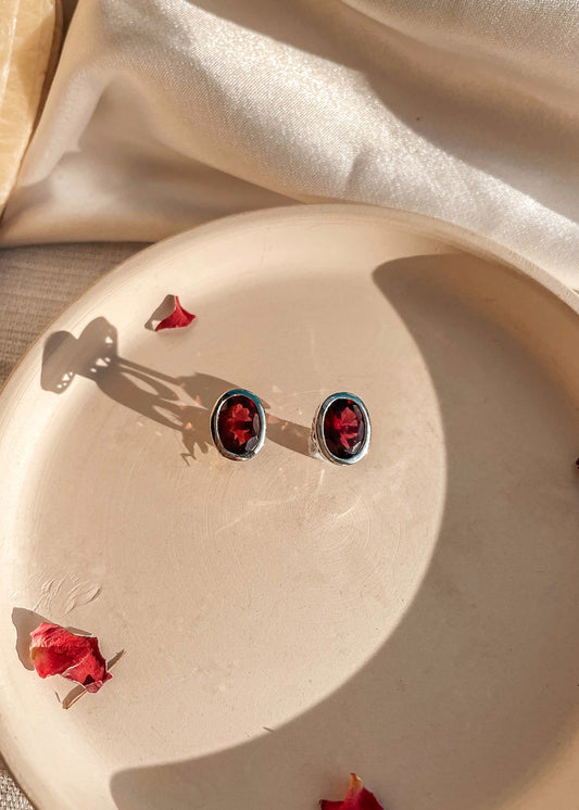 Garnet Stud Earrings