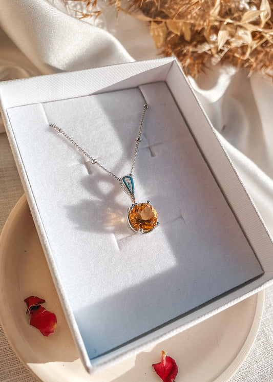 Citrine Round Necklace