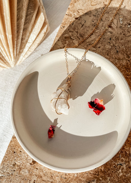 Raw Quartz Gold Necklace