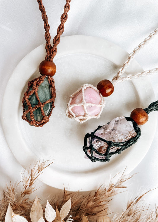 Stone Pouch Necklaces